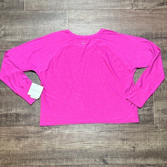 BEYOND YOGA Featherweight Daydreamer Spacedye Pink Long Sleeve Tee Top T-shirt - Picture 3 of 8